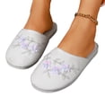 thumbnail image 6 of Chinese Slippers for Women Velvet Embroidered Closed Toe House Shoes Indoor Outdoor Non Slip Sole All Seasons Flat Comfortable Mule Slippers White 41, 6 of 9