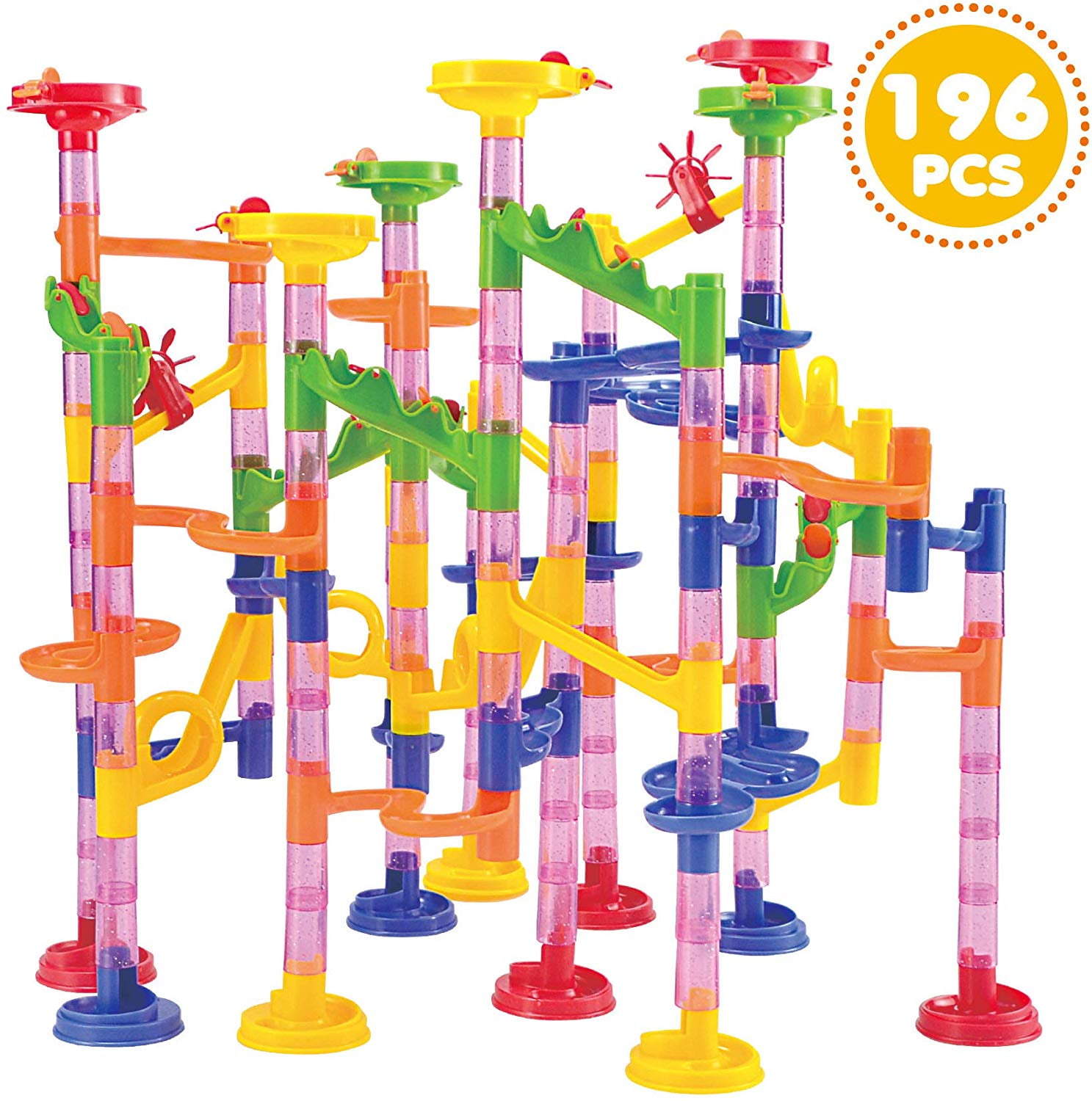 Marble Race 196 Pcs Marble Run Compact Set, Construction Building Blocks Toys, STEM Learning Toy, Educational Building Block Toy