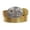 Gold, variant on 1 1/2" Snap On Oval Sunflower Engraving Buckle With Leather Belt