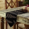 thumbnail image 3 of Table Runner Dresser Scarves Christmas Gold Tree Texture on Black Cotton Linen Burlap Table Cover Geometric Stripe Polka Dot Table Runners for Family Kitchen Dining Holiday Party Banquet Decor, 3 of 5