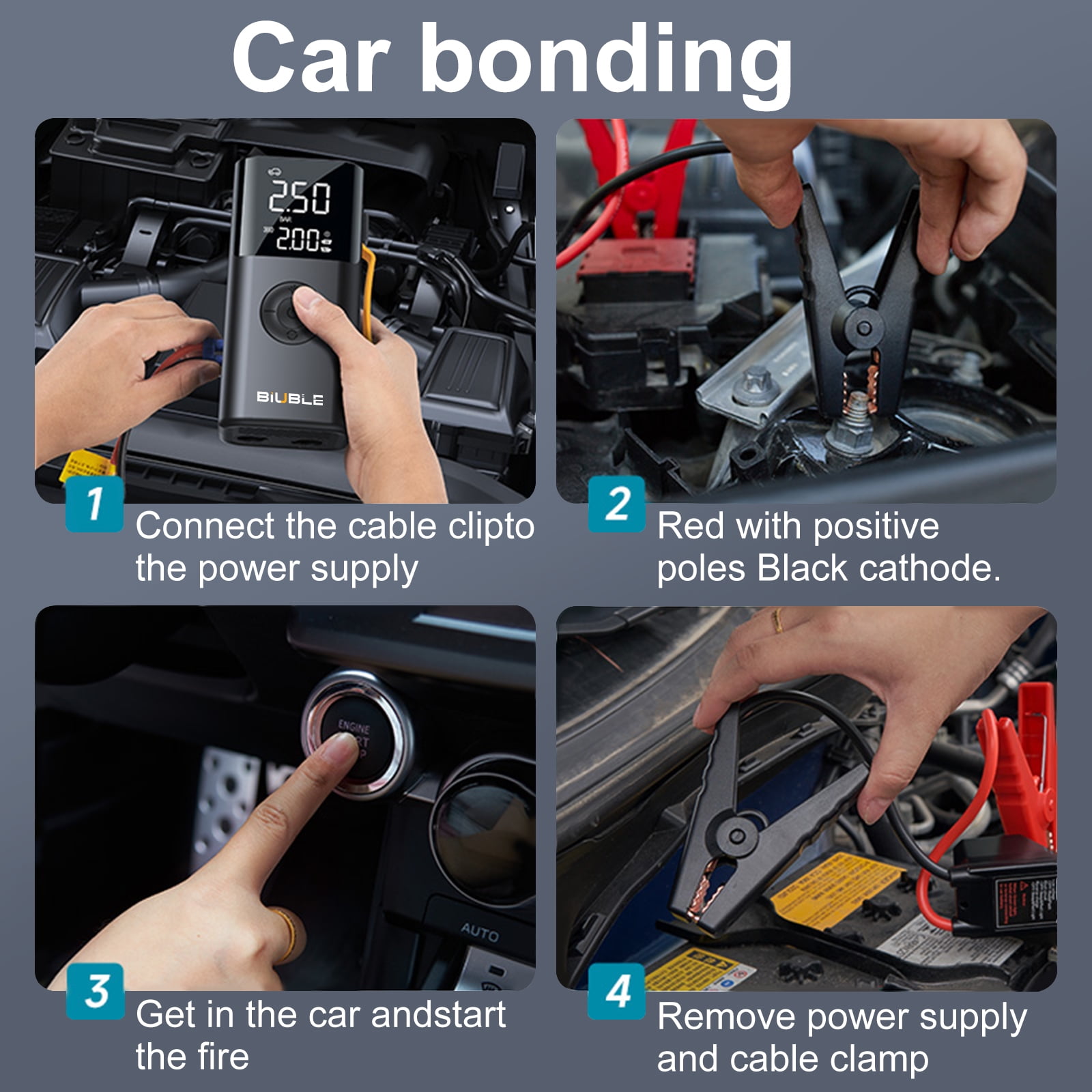 8500A Multi-function Car Jump Starter with Air Inflator/Deflator Compressor, 7-in-1 Car Battery Jump Starter with LED Emergency Light,Portable Car Jump Starter for Gasoline or Diesel
