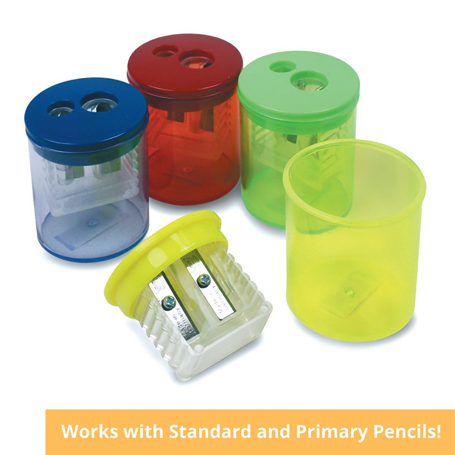 Eisen Two-Hole Pencil Sharpener, Assorted Colors, Pack of 12