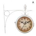 thumbnail image 1 of Horloge Rétro Européenne en Fer 1 Pce Horloge de Jardin Extérieure Support de Horloge Décoration Maison Double Paroi Extérieure G9C9, Largement Utilisation, 1 of 7