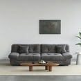 thumbnail image 3 of Sdorens 105" Modern Cloud Sofa,Velvet Couch,3-Seat Sofa for Living Room,Apartment and Small Space,Gray, 3 of 10