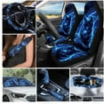 thumbnail image 2 of Yuyamidu Blue Wolf Car Seat Cover Full Set of 16 Fashion Steering Wheel Cover Seat Belt Covers Sunshade Car Windshield Handbrake Sets Rear View Mirror Cover Coasters Key Chain Car Accessories, 2 of 7