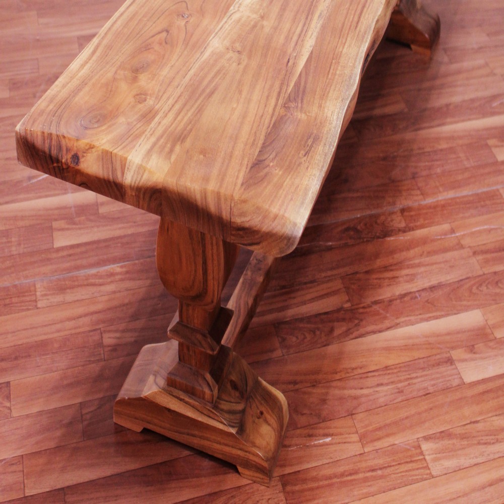 LR Home Live Edge Gloss Finish Strong Brown / Chestnut Strong Wood Bench