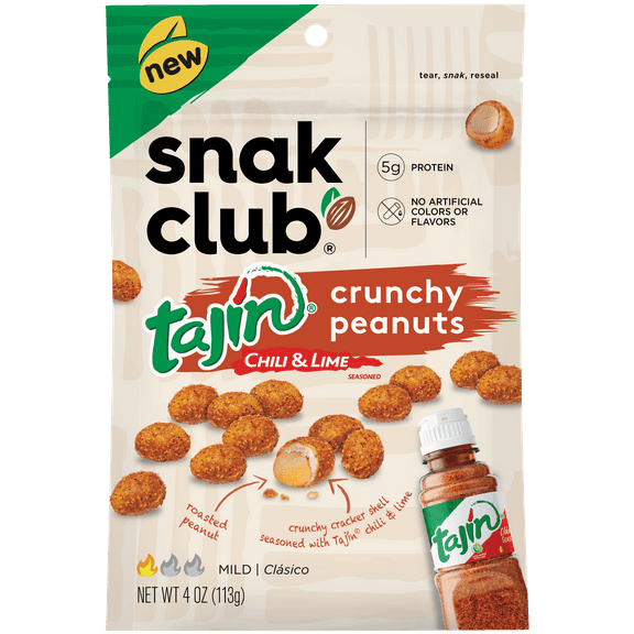 Snak Club Tajin Crunchy Peanuts, 3.25 oz