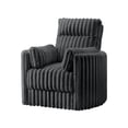 thumbnail image 3 of Ezo Swivel Accent Chair, Channel Dark Gray Polyester Corduroy 2 Pillow, 3 of 5