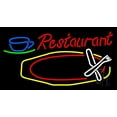 thumbnail image 1 of Restaurant Logo LED Neon Sign 20 x 37 - inches, Black Square Cut Acrylic Backing, with Dimmer - Bright and Premium built indoor LED Neon Sign for restaurant window and interior decor., 1 of 7