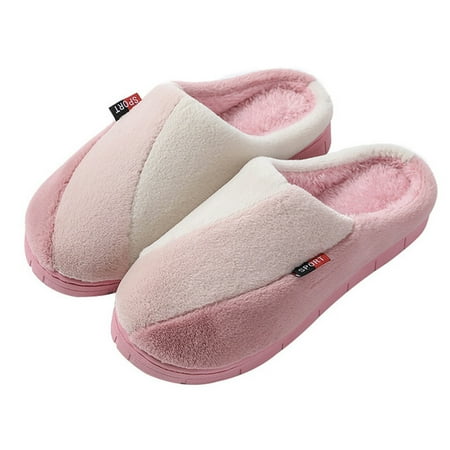 

Mens Women s Cute Bowknot Warm Cotton Soft Plush Home Slippers Indoor Outdoo