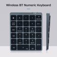 thumbnail image 2 of Teclado Numérico BT Inalámbrico de 28 Teclas Teclado de Oficina de Contabilidad Financiera Portátil Tomshoo Gris, 2 of 7