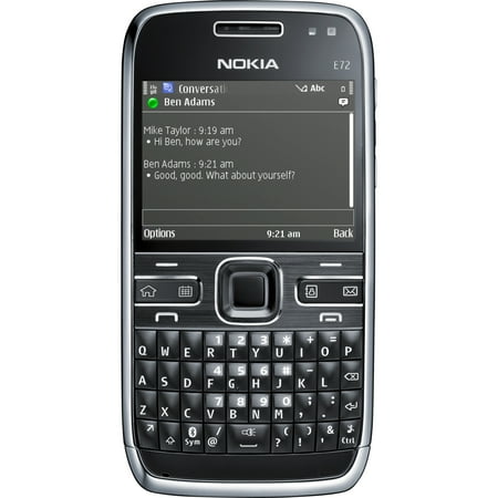 Nokia E E72 250 MB Smartphone, 2.4" LCD320 x 240, 128 MB RAM, Symbian OS 9.3, Black