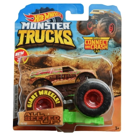 Hot Wheels Monster Trucks All Beefed Up, Includes Connect and Crash Car 16/50
