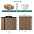 thumbnail image 4 of 8x6 FT Metal Garden Shed - Outdoor Storage, Brown, Weatherproof and Durable, 4 of 11