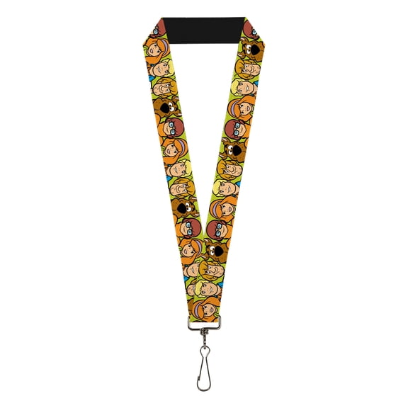 Scooby Doo Lanyard, Scooby Doo Character Faces Close Up Green, Elastic