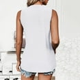 thumbnail image 7 of Women Summer Tops Tank Tops For Women Sleeveless Eyelet Shirts High Crew Neck Cute Summer Loose Fit Top Breastfeeding for Crop Top Teen Crop Spandex Crack Bulk Camisole Cut off Sleeve White M, 7 of 7