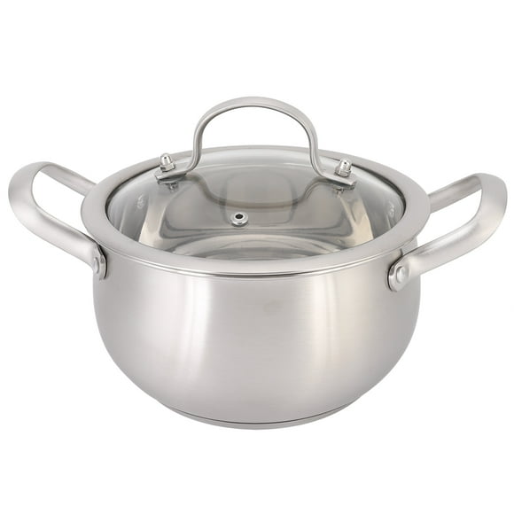Stainless Steel Double-Ear Milk Pot & Soup Cooker Set, 18cm, Perfect for Gourmet Hot Pots & Cooking Adventures