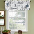 thumbnail image 3 of 2 Pack Farmhouse Valances for Windows Bedroom Living Room Window Treatments, Blue Country Texas Star Vintage Berries Wooden Rod Pocket Valance Drapes Short Kitchen Curtains Over Sink 60"x18", 3 of 8