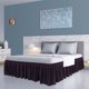 thumbnail image 2 of Wrap Around Bed Skirt, 110gsm Microfiber Elastic Dust Ruffles Bedskirts,Three Fabric Sides Fade & Wrinkle ,No Lift Mattress with 16 Inch Tailored Drop - Dark Purple King Unique Bargains Falda De Cama, 2 of 6