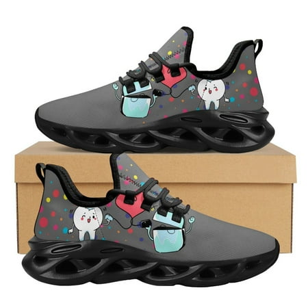 

Cartoon Teeth Prints Cute Women s Casual All-Match Flat Shoes Summer Breathable Sports Shoes Fashion Nursing Shoes