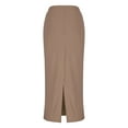 thumbnail image 4 of yillto Women's Maxi Skirts High Waist Slim Ribbed Split Casual Business Skirt Fashion Tight Dress, 4 of 7