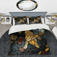 thumbnail image 2 of Designart "Gold and Black Mosaic Patterns II" Abstract Tile Bedding Covert Set - Abstract Gold Modern Bed Set With 2 Shams, 2 of 5