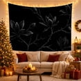thumbnail image 3 of Black Flower Branches on a Dark Background, Moody Gothic Style for Dark Art Lovers, Floral Wall Decor, Halloween Gift, Tapestry Wall Hanging for Bedroom and Living Room, 3 of 7