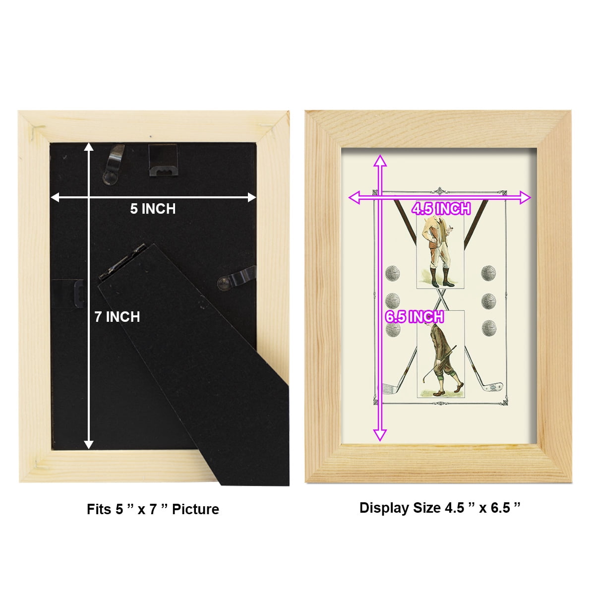 Golfers: H. Hutchinson & John Ball -Framed Print w/glass-Natural Wood