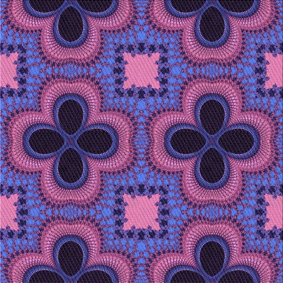 Ahgly Company Indoor Square Patterned Purple Iris Purple Area Rugs, 7' Square