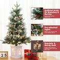 thumbnail image 5 of 3 Ft Mini Christmas Tree with 70 Warm White Led, 8 Mode Xmas Pine Tree for Christmas Decoration, Party Decoration, Home, Office, Snow Flocked White Base, 5 of 7