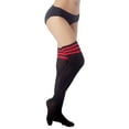 thumbnail image 4 of iB-iP Women's Navy Stripes Sports Football Style Hold-up Thigh High Long Socks, 4 of 7