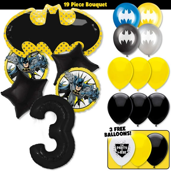 Batman Symbol Deluxe Balloon Bouquet Kit