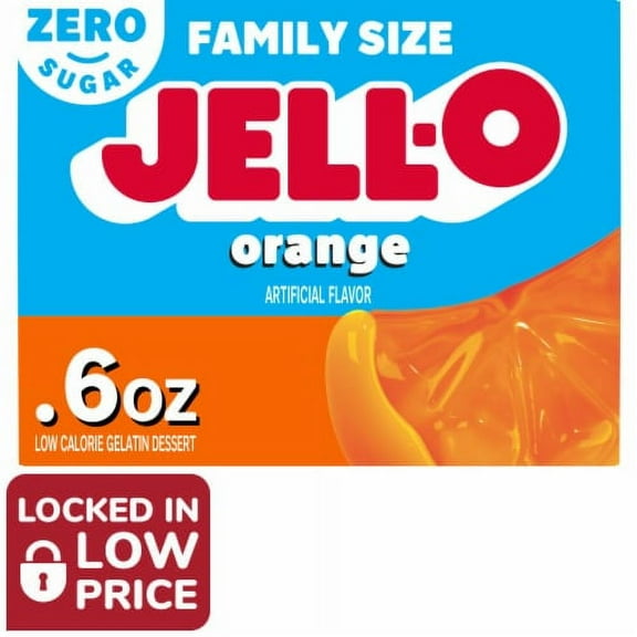 Pack of 2 - Jell-O Zero Sugar Orange Flavor Gelatin 0.6 oz