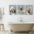 thumbnail image 2 of Funny Bathroom Dog Wall Art, Cute Funny Bath Dog Poster Prints, Rustic Farmhouse Bathroom Wall Decor, Funny Animal Bathroom Humor Animal Canvas Painting Prints d 16"x24"x3, 2 of 7