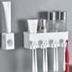 thumbnail image 5 of Accesorios de baño Portacepillos de dientes con dispensador de pasta de dientes No requiere taladro Organizador de baño de plástico para montar en la pared para vasos y maquinillas de afeitar Juego de, 5 of 6