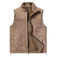 thumbnail image 2 of NARABB Men's Sleeveless Warm Vest Fallow Full-Zip Stand Collar Jacket Have Pockets Patchwork Gilet, 2 of 4