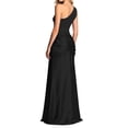 thumbnail image 6 of EliteGoogv Womens Bodycon Dresses One Shoulder Asymmetric Ruched Long Dresses For Women Slim Fit Satin Formal Evening Party Dresses Black, 6 of 7