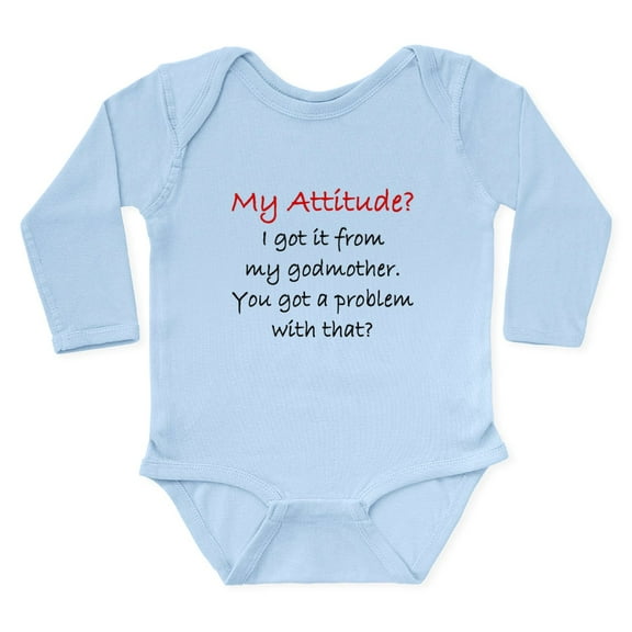 CafePress - Attitude I Got It From My Godmother Body Suit - Long Sleeve Cotton Baby Bodysuit