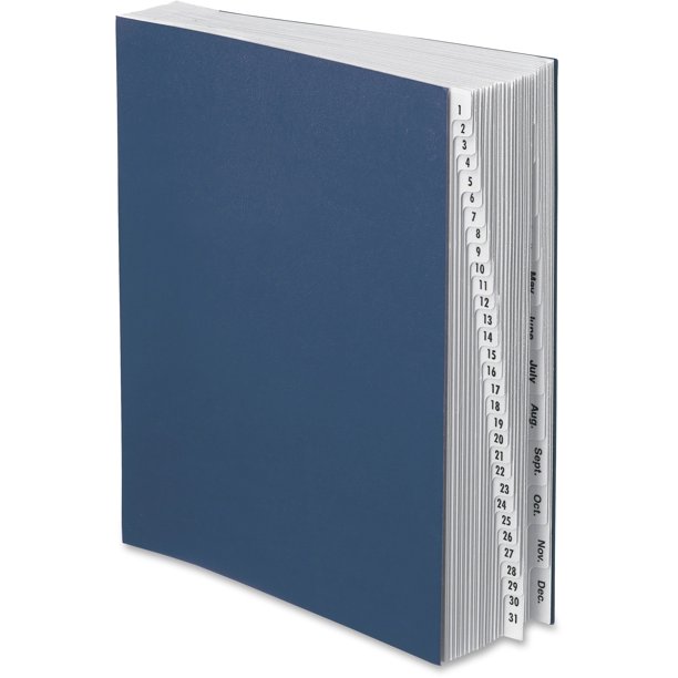 Pendaflex, PFXDDF5OX, Daily/Monthly Expanding Desk File, 1 Each, Navy