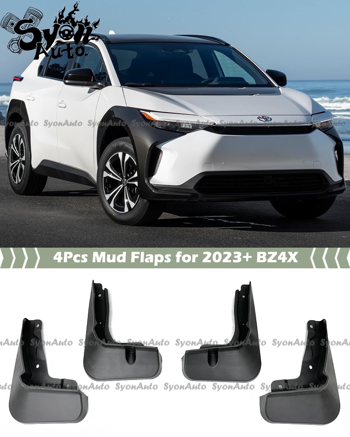 FITS 2023-2025 TOYOTA BZ4X DIRECT FIT OE STYLE MUD FLAPS SPLASH GUARDS SET OF 4