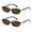 2 Pack Brown+brown, variant on Retro Rectangular Sunglasses for Women Men 90s Small Vintage Fashion Square Sunnies B0282