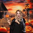 thumbnail image 6 of Caltero Halloween Backdrop Halloween Pumpkin Lantern Backdrop Vinyl 5 X 7 Ft Scarecrow Background Halloween Fall Party Supplies for Photography Studio, 6 of 8