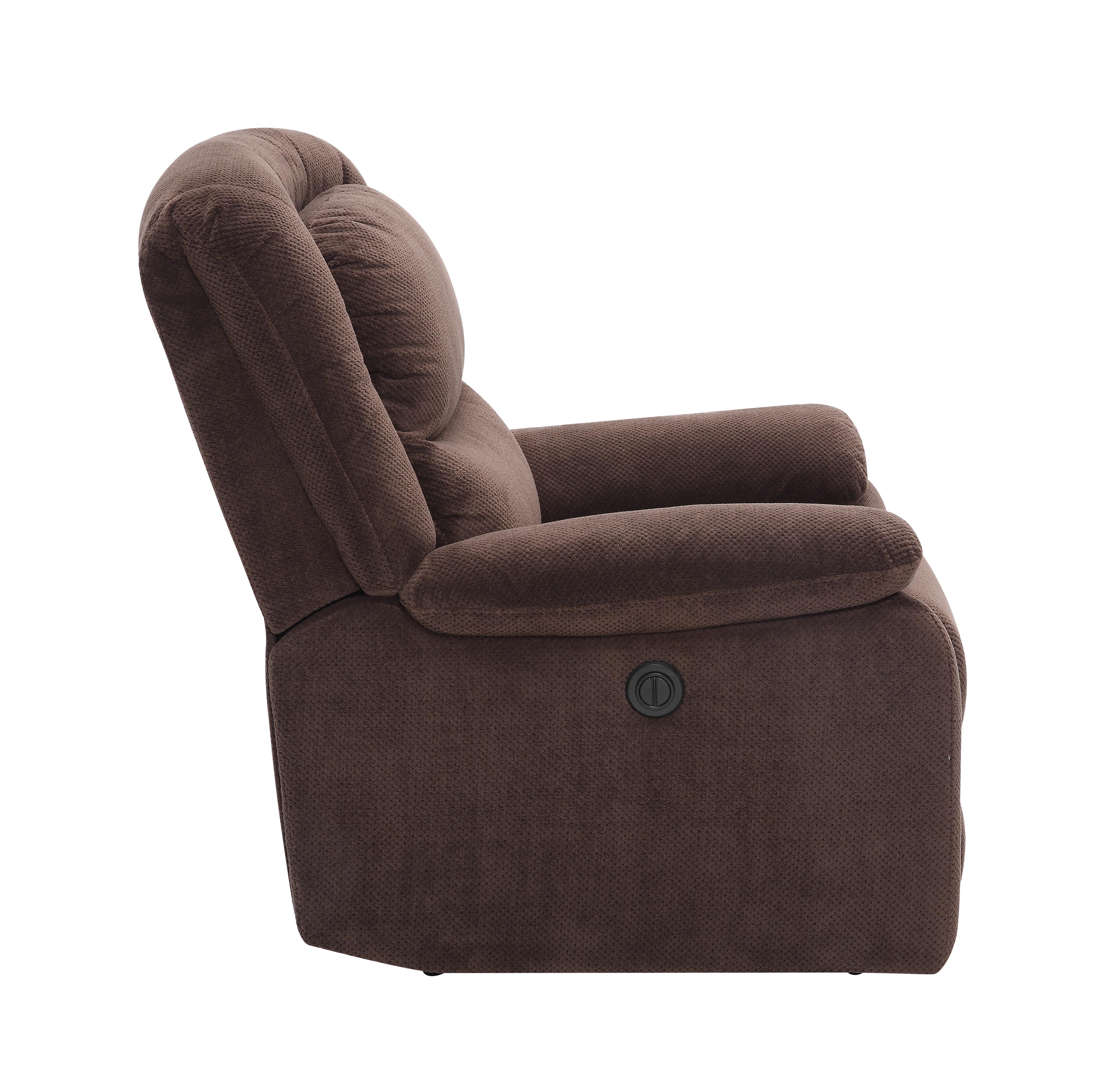 Serta Push-Button Power Recliner with Deep Body Cushions, Brown Fabric