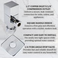 thumbnail image 4 of Westbrass 20" Flat Head Toilet Supply Kit with Square Handle 1/4-Turn Angle Stop, Polished Chrome, 4 of 8