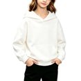 thumbnail image 2 of Kids Solid Hoodie Pullover Hooded Sweatshirt Long Sleeve Pockets Soft Casual Cute Tops, 2 of 6