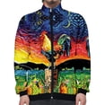 thumbnail image 4 of Chaqueta con cremallera y estampado 3D de leopardo y pollo para hombre, chaqueta hawaiana de manga larga con estampado de cocotero, abrigo de calle de moda Harajuku, 4 of 5