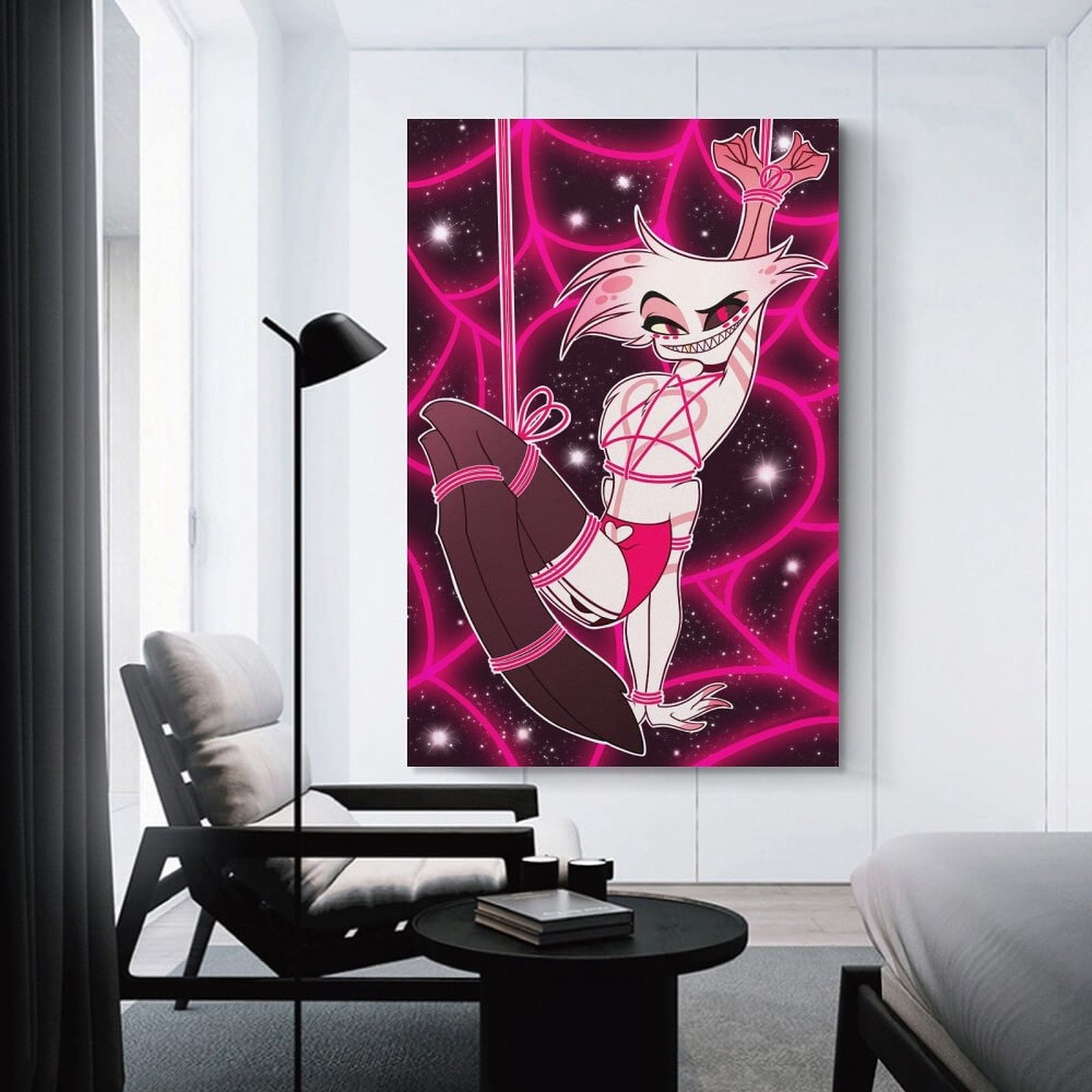 Jilijia Hazbin Hotel Anime Affiches de défilement Alastor/Angel Dust/Charlie Morningstar/Vaggie/Lucifer Morningstar Affiche murale Art mural Impressions sur tapisserie Décoration Images Décoration