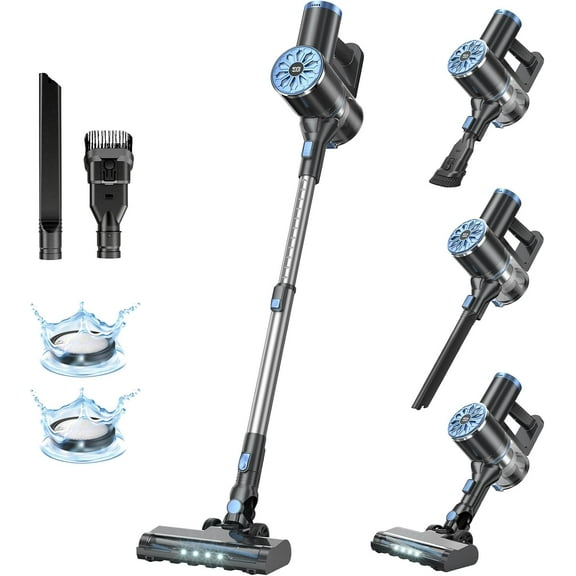 VIPSUN Cordless Vacuum Cleaner with Self-Standing, LED Screen Stick Vacuum Cleaners for Home, Lightweight Powerful Suction Vacuum, 6-in-1 Rechargeable Vacuum for Carpets, Pet Hair, Hardwood Floors