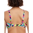 thumbnail image 3 of Ocean Blues Women and Women's Plus Size Ruched Bandeau Bikini Top Block Print Bathing Suit For All Women , Size 2X-Large, 3 of 8