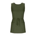 thumbnail image 5 of Hrsba Womens Summer Sleeveless Dress,Plus Size Casual Dress for Womens,Women's Summer Sexy Fashion Solid Color Sleeveless V-Neck Bandage Pocket Dress, 5 of 5